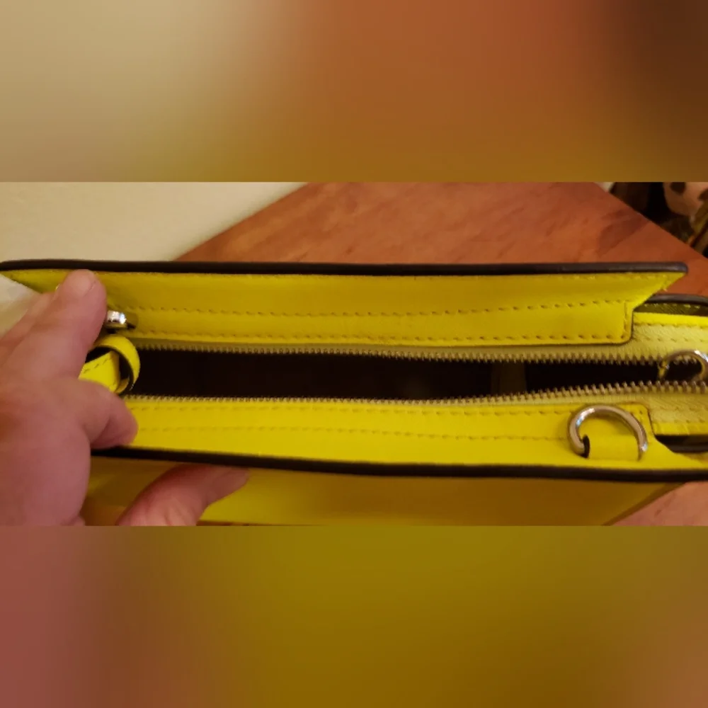 Michael Kors Neon Green/Yellow Crossbody Bag with Detachable Strap